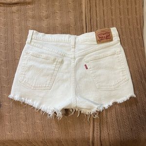 Levi 501 White Denim Shorts